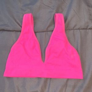 Pink sports bra